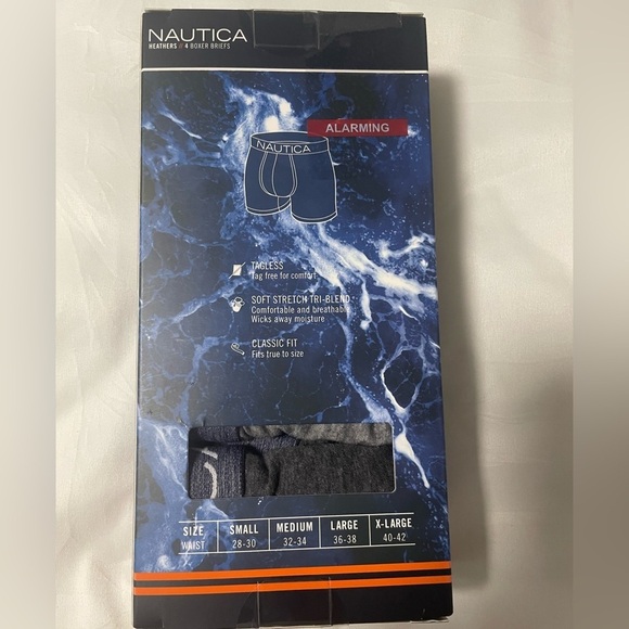 NEW Nautica soft stretch four classic fit boxer briefs. Size Small - Picture 3 of 6